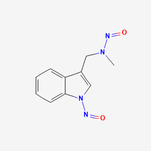molecular formula C10H10N4O2 B1202861 1H-Indole-3-methanamine, N-methyl-N,1-dinitroso- CAS No. 84605-06-1