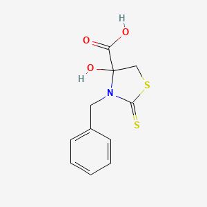 molecular formula C11H11NO3S2 B1202862 4-Hydroxy-4-carboxy-3-benzylthiazolidin-2-thione CAS No. 85136-73-8