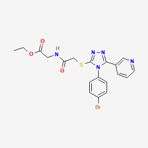 molecular formula C19H18BrN5O3S B12028650 Ethyl 2-(2-((4-(4-bromophenyl)-5-(pyridin-3-yl)-4H-1,2,4-triazol-3-yl)thio)acetamido)acetate CAS No. 578754-67-3