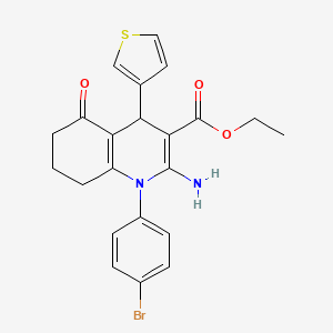 molecular formula C22H21BrN2O3S B12028732 Ethyl 2-amino-1-(4-bromophenyl)-5-oxo-4-(3-thienyl)-1,4,5,6,7,8-hexahydro-3-quinolinecarboxylate 