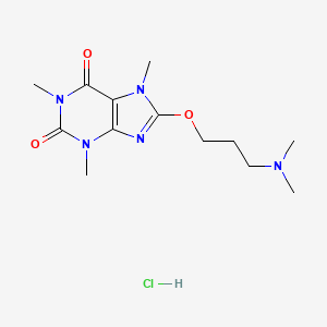 1H-Purine-2,6-dione, 3,7-dihydro-8-(3-(dimethylamino)propoxy)-1,3,7-trimethyl-, monohydrochloride