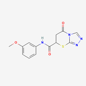 molecular formula C13H12N4O3S B1202882 N-(3-methoxyphenyl)-5-oxo-6,7-dihydro-[1,2,4]triazolo[3,4-b][1,3]thiazine-7-carboxamide 