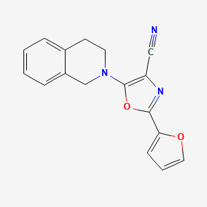 molecular formula C17H13N3O2 B1202883 5-(3,4-二氢-1H-异喹啉-2-基)-2-(2-呋喃基)-4-噁唑腈 