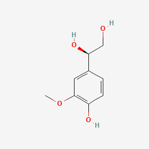 molecular formula C9H12O4 B1202885 1,2-Ethanediol, 1-(4-hydroxy-3-methoxyphenyl)-, (R)- CAS No. 87171-18-4