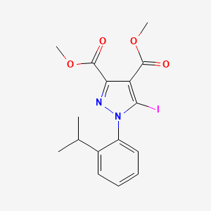 molecular formula C16H17IN2O4 B12028856 Dimethyl 5-iodo-1-(2-isopropylphenyl)-1H-pyrazole-3,4-dicarboxylate CAS No. 618444-06-7