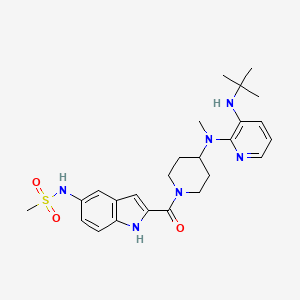 N-[2-[4-[[3-(tert-butylamino)pyridin-2-yl]-methylamino]piperidine-1-carbonyl]-1H-indol-5-yl]methanesulfonamide