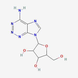 molecular formula C9H12N6O4 B1202890 2-(4-Aminoimidazo[4,5-d]triazin-7-yl)-5-(hydroxymethyl)oxolane-3,4-diol CAS No. 56220-48-5