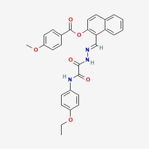 molecular formula C29H25N3O6 B12028924 1-((2-(2-((4-Ethoxyphenyl)amino)-2-oxoacetyl)hydrazono)methyl)naphthalen-2-yl 4-methoxybenzoate CAS No. 769153-80-2