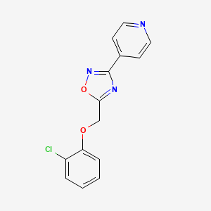 molecular formula C14H10ClN3O2 B1202894 5-[(2-Chlorophenoxy)methyl]-3-pyridin-4-yl-1,2,4-oxadiazole 
