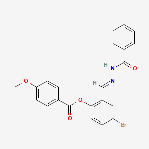 molecular formula C22H17BrN2O4 B12029177 2-(2-Benzoylcarbohydrazonoyl)-4-bromophenyl 4-methoxybenzoate CAS No. 356798-87-3