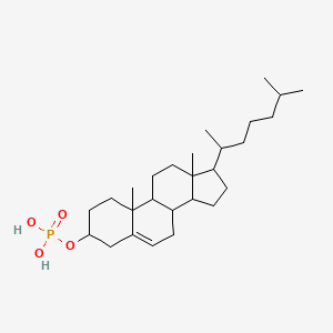 molecular formula C27H47O4P B1202946 [17-(1,5-dimethylhexyl)-10,13-dimethyl-2,3,4,7,8,9,11,12,14,15,16,17-dodecahydro-1H-cyclopenta[a]phenanthren-3-yl] dihydrogen phosphate 