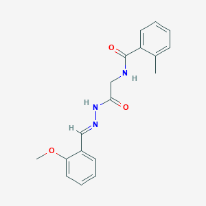 molecular formula C18H19N3O3 B12029460 N-[2-[(2E)-2-[(2-methoxyphenyl)methylidene]hydrazinyl]-2-oxoethyl]-2-methylbenzamide 