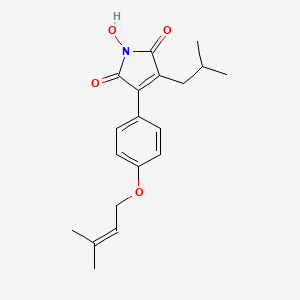 molecular formula C19H23NO4 B1202952 3-异丁基-4-[4-(3-甲基-2-丁烯氧基)苯基]-1H-吡咯-1-醇-2,5-二酮 CAS No. 656830-26-1