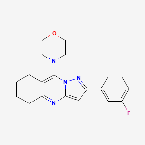 molecular formula C20H21FN4O B1202955 4-[2-(3-Fluorophenyl)-5,6,7,8-tetrahydropyrazolo[5,1-b]quinazolin-9-yl]morpholine 
