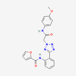 molecular formula C21H18N6O4 B1202956 N-[2-[2-[2-(4-methoxyanilino)-2-oxoethyl]-5-tetrazolyl]phenyl]-2-furancarboxamide 