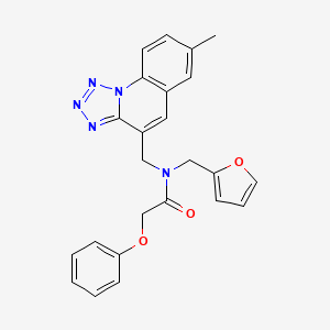 molecular formula C24H21N5O3 B1202957 N-(2-呋喃甲基)-N-[(7-甲基-4-四唑[1,5-a]喹啉基)甲基]-2-苯氧基乙酰胺 