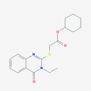 molecular formula C18H22N2O3S B1202958 2-[(3-Ethyl-4-oxo-2-quinazolinyl)thio]acetic acid cyclohexyl ester 
