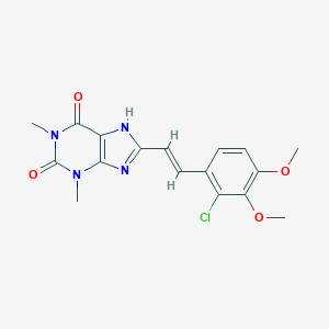 molecular formula C17H17ClN4O4 B120296 (E)-8-(2-Chloro-3,4-dimethoxystyryl)theophylline CAS No. 155271-44-6