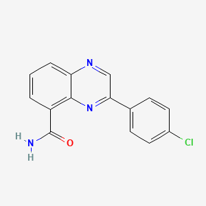 molecular formula C15H10ClN3O B1202962 3-(4-Chlorophenyl)quinoxaline-5-carboxamide 