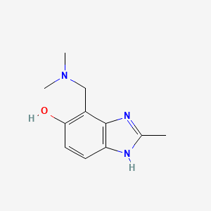 molecular formula C11H15N3O B1202965 4-((二甲氨基)甲基)-2-甲基-1H-苯并[d]咪唑-5-醇 CAS No. 101018-70-6