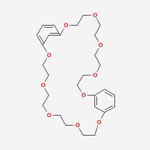 molecular formula C28H40O10 B1202966 2,5,8,11,14,20,23,26,29,32-Decaoxatricyclo[31.3.1.1(15,19)]octatriaconta-1(37),15,17,19(38),33,35-hexaene 