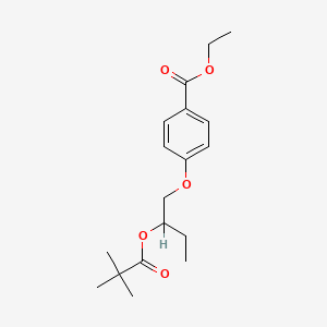 molecular formula C18H26O5 B1202977 Ethyl 4-(2-(t-butylcarbonyloxy)butoxy)benzoate CAS No. 56219-74-0