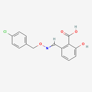 molecular formula C15H12ClNO4 B1202987 2-({[(4-Chlorophenyl)methoxy]imino}methyl)-6-hydroxybenzoic acid 