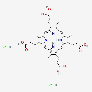 3-[7,12,18-Tris(2-carboxyethyl)-3,8,13,17-tetramethyl-21,22-dihydroporphyrin-2-yl]propanoic acid;dihydrochloride