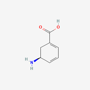 molecular formula C7H9NO2 B1202997 1,3-Cyclohexadiene-1-carboxylic acid, 5-amino-, (-)- CAS No. 59556-29-5