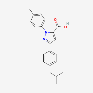 molecular formula C21H22N2O2 B12030036 3-(4-Isobutylphenyl)-1-P-tolyl-1H-pyrazole-5-carboxylic acid CAS No. 618102-90-2