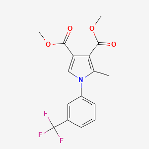 molecular formula C16H14F3NO4 B12030103 Dimethyl 2-methyl-1-(3-(trifluoromethyl)phenyl)-1H-pyrrole-3,4-dicarboxylate 