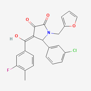 molecular formula C23H17ClFNO4 B12030134 5-(3-chlorophenyl)-4-(3-fluoro-4-methylbenzoyl)-1-(2-furylmethyl)-3-hydroxy-1,5-dihydro-2H-pyrrol-2-one 