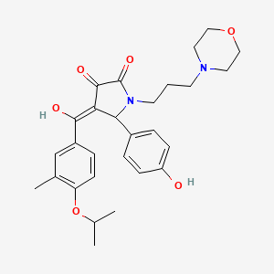 molecular formula C28H34N2O6 B12030147 3-Hydroxy-5-(4-hydroxyphenyl)-4-(4-isopropoxy-3-methylbenzoyl)-1-[3-(4-morpholinyl)propyl]-1,5-dihydro-2H-pyrrol-2-one CAS No. 510712-20-6