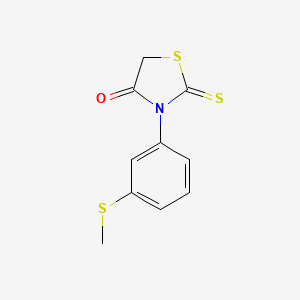 molecular formula C10H9NOS3 B12030179 3-[3-(Methylsulfanyl)phenyl]-2-thioxo-1,3-thiazolidin-4-one 