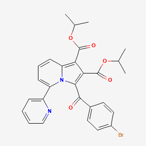 molecular formula C28H25BrN2O5 B12030198 Diisopropyl 3-(4-bromobenzoyl)-5-(2-pyridinyl)-1,2-indolizinedicarboxylate CAS No. 618444-11-4