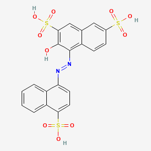 molecular formula C20H14N2O10S3 B1203021 3-羟基-4-[(4-磺基萘基)偶氮]萘-2,7-二磺酸 CAS No. 642-59-1