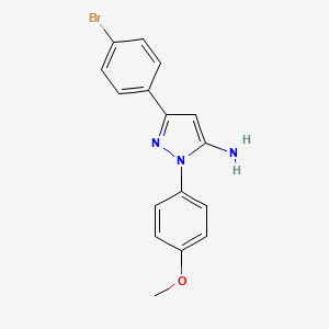 molecular formula C16H14BrN3O B12030217 3-(4-Bromophenyl)-1-(4-methoxyphenyl)-1H-pyrazol-5-amine CAS No. 618098-07-0