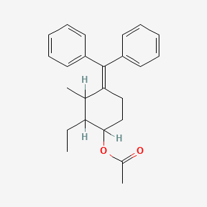 molecular formula C24H28O2 B1203030 4-(Diphenylmethylene)-2-ethyl-3-methylcyclohexanol acetate CAS No. 52236-34-7