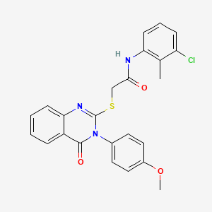 molecular formula C24H20ClN3O3S B12030364 N-(3-Chloro-2-methylphenyl)-2-{[3-(4-methoxyphenyl)-4-oxo-3,4-dihydro-2-quinazolinyl]sulfanyl}acetamide 