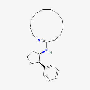 molecular formula C23H36N2 B1203045 Azacyclotridec-1-en-2-amine, N-(2-phenylcyclopentyl)-, cis- CAS No. 82985-31-7
