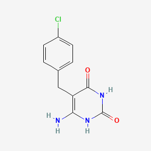 molecular formula C11H10ClN3O2 B1203052 6-amino-5-(4-chlorobenzyl)pyrimidine-2,4(1h,3h)-dione CAS No. 73908-08-4