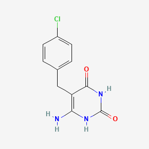 molecular formula C11H10ClN3O2 B1203052 5-(4-Chlorobenzyl)-6-aminouracil CAS No. 73908-08-4