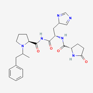molecular formula C25H32N6O4 B1203058 L-Histidyl-N-(1-methyl-2-phenylethyl)-5-oxo-L-prolyl-L-prolinamide CAS No. 67543-15-1
