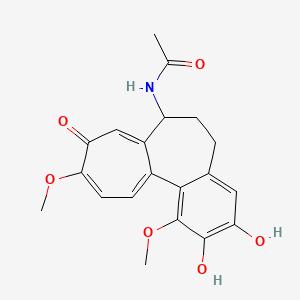 molecular formula C20H21NO6 B1203075 N-(2,3-Dihydroxy-1,10-dimethoxy-9-oxo-5,6,7,9-tetrahydrobenzo[a]heptalen-7-yl)acetamide CAS No. 57866-21-4