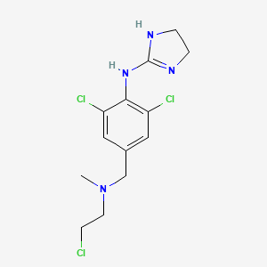 molecular formula C13H17Cl3N4 B1203076 Chloroethylclonidine CAS No. 77472-95-8