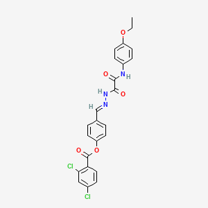 molecular formula C24H19Cl2N3O5 B12030833 4-(2-((4-Ethoxyanilino)(oxo)acetyl)carbohydrazonoyl)phenyl 2,4-dichlorobenzoate CAS No. 767339-47-9
