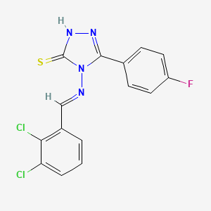 molecular formula C15H9Cl2FN4S B12030878 4-((2,3-Dichlorobenzylidene)amino)-5-(4-fluorophenyl)-4H-1,2,4-triazole-3-thiol CAS No. 676443-43-9