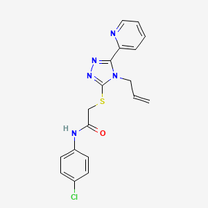 molecular formula C18H16ClN5OS B12030953 N-(4-chlorophenyl)-2-[(4-prop-2-enyl-5-pyridin-2-yl-1,2,4-triazol-3-yl)sulfanyl]acetamide CAS No. 577788-98-8