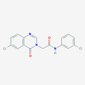 molecular formula C16H11Cl2N3O2 B12031027 2-(6-chloro-4-oxoquinazolin-3(4H)-yl)-N-(3-chlorophenyl)acetamide CAS No. 618443-40-6