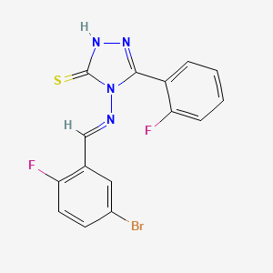 molecular formula C15H9BrF2N4S B12031071 4-((5-BR-2-Fluorobenzylidene)amino)-5-(2-fluorophenyl)-4H-1,2,4-triazole-3-thiol CAS No. 676160-56-8